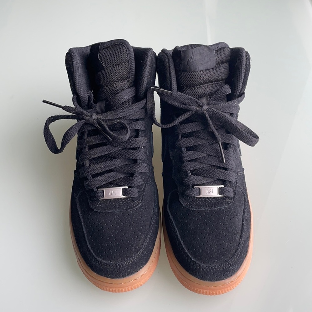 Black suede Air Force 1s